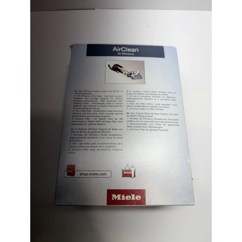 Miele 4 Bags 2 Filters AirClean 3D Efficiency Type U Vacuum Bags Miele Complete